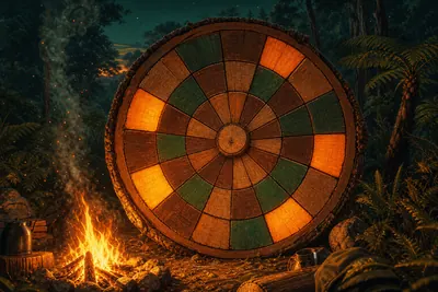 Campfire Wheel fortune wheel illustration